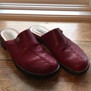 Brighton red Heidi clogs